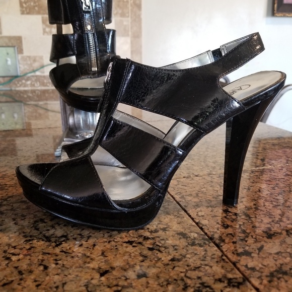 Carlos Santana Shoes - Carlos Santana Leather Zip Front Platform Heels.